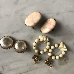 LOT Miriam Haskell Earrings 3 Pairs